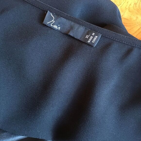 V NECK Leather Looking Top - Picture 3 of 16